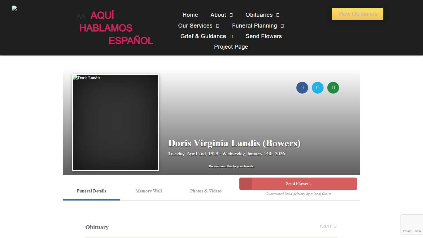 Doris Landis Obituary - Martinsburg, WV Brown Funeral Home, Inc.